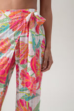 POPPY CROSSOVER BEACH PANT in WHITE MULTI additional image 4