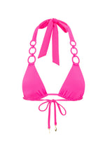 MONACO SOLIDS RING TRIANGLE BRA SWIM TOP in ROSE PINK additional image 1