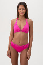 MONACO SOLID BRAIDED HALTER TOP in ROSE PINK additional image 4