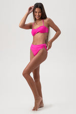 MONACO SOLID HIGH WAIST SWIM BOTTOM in ROSE PINK additional image 6