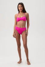 MONACO SOLID TWIST BANDEAU TOP in ROSE PINK additional image 5