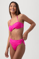 MONACO SOLID TWIST BANDEAU TOP in ROSE PINK additional image 6