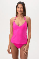 MONACO SOLIDS RING TANKINI SWIM TOP in ROSE PINK
