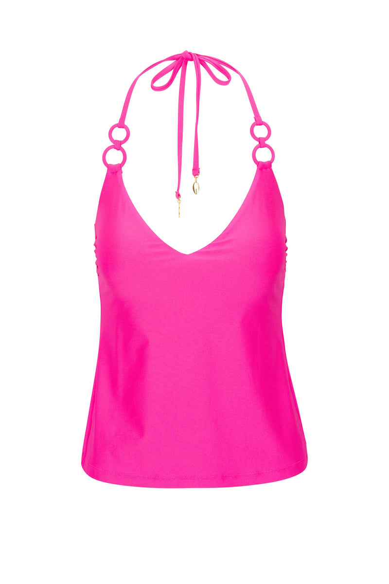 MONACO SOLIDS RING TANKINI SWIM TOP in ROSE PINK additional image 1
