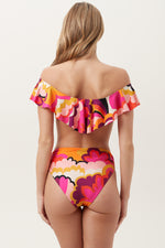 FAN FAIRE OFF THE SHOULDER RUFFLE BANDEAU TOP in MULTI additional image 2