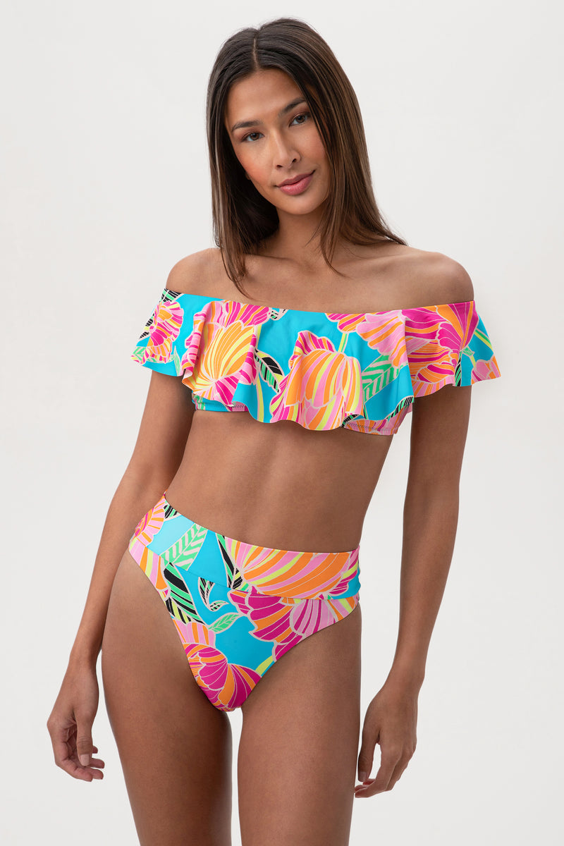 Ruffle bandeau swim top outlet
