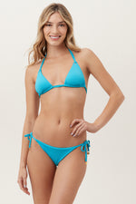 RIPPLE RIB EYELETTE TRIANGLE BRA in ATMOSPHERE