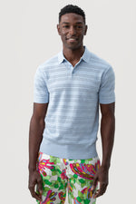 EDISON SHORT SLEEVE POLO in CIRRUS BLUE