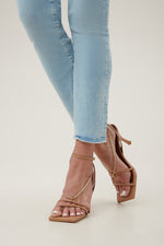 ALOHAS STRAPS CHAIN CAMEL HEELED SANDAL in CAMEL NEUTRAL