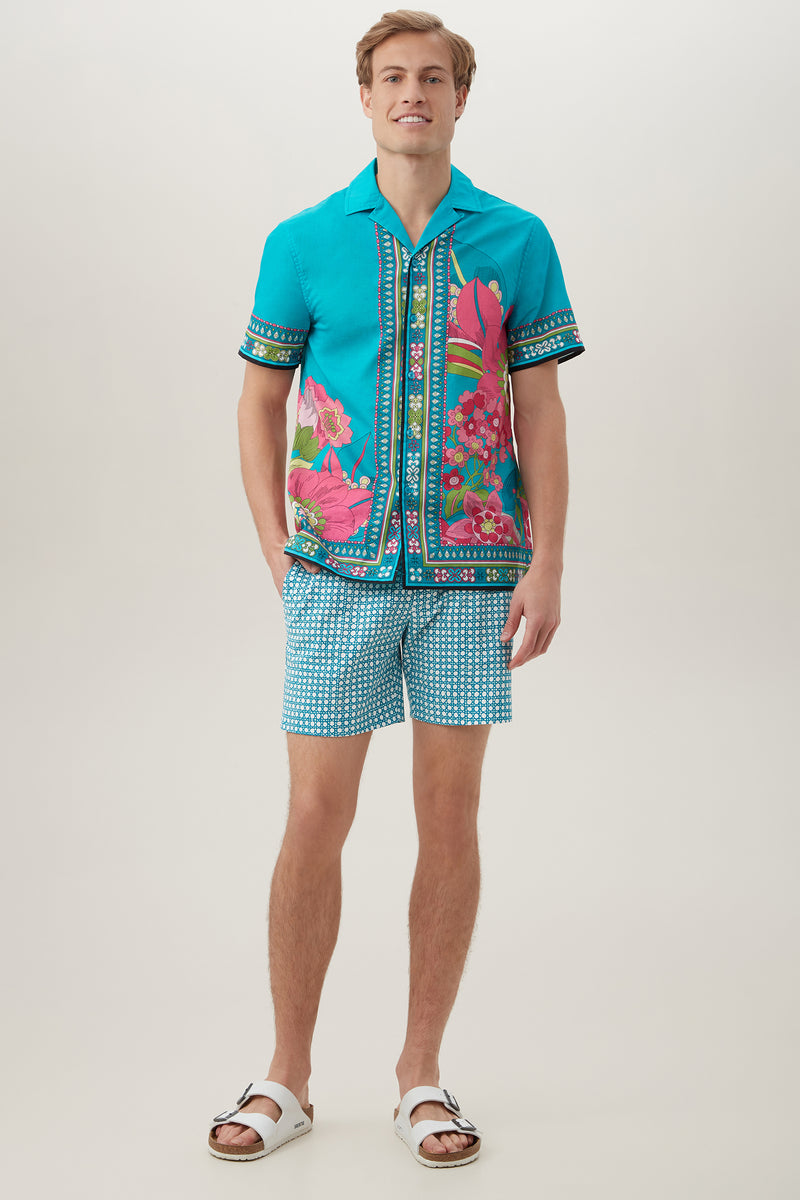 JOSUE SHORT SLEEVE SHIRT in TRANQUIL TURQUOISE additional image 2