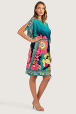 SUNLIGHT FLORAL BELTED THEODORA CAFTAN DRESS in MULTI additional image 3