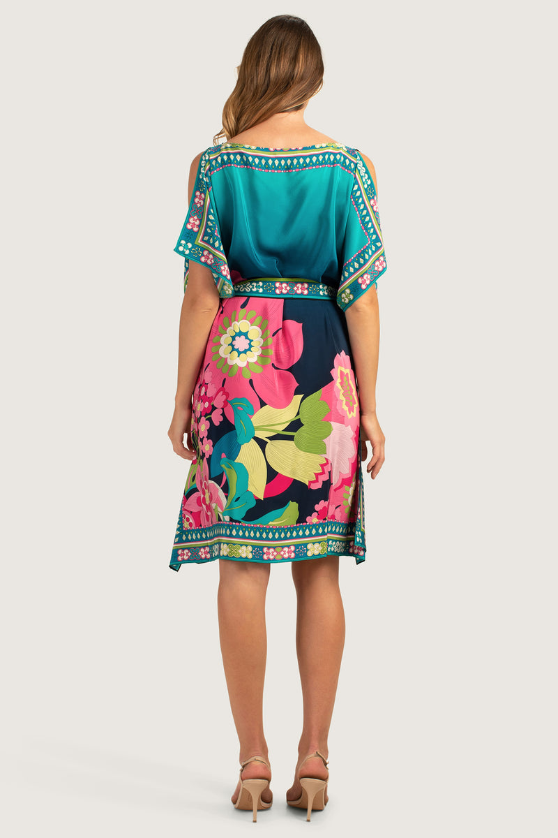 SUNLIGHT FLORAL BELTED THEODORA CAFTAN DRESS in MULTI additional image 1