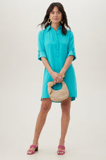 PORTRAIT SHIRT DRESS in TRANQUIL TURQUOISE additional image 11
