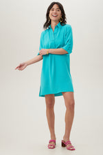 PORTRAIT SHIRT DRESS in TRANQUIL TURQUOISE additional image 10