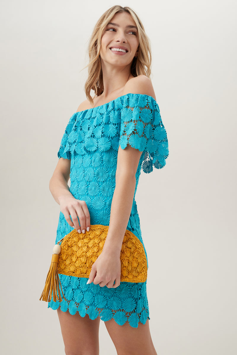 MAR Y SOL CLEO CLUTCH in SUNFLOWER YELLOW additional image 1