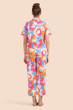 MORNING FLOWERS JERSEY SHORT SLEEVE CLASSIC PJ SET in MULTI additional image 2