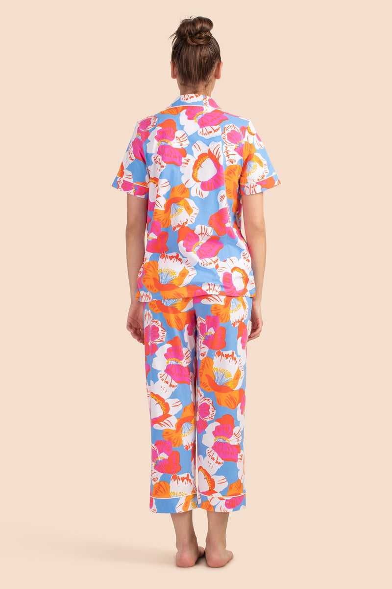 MORNING FLOWERS JERSEY SHORT SLEEVE CLASSIC PJ SET in MULTI additional image 2