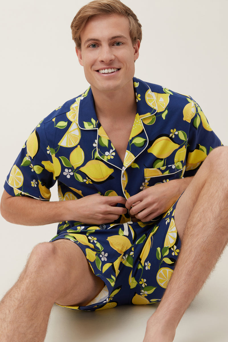 LEMONS MEN'S JERSEY SHORT SLEEVE PJ SET in MULTI additional image 4