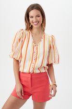 GRATITUDE TOP in ORANGE POP MULTI