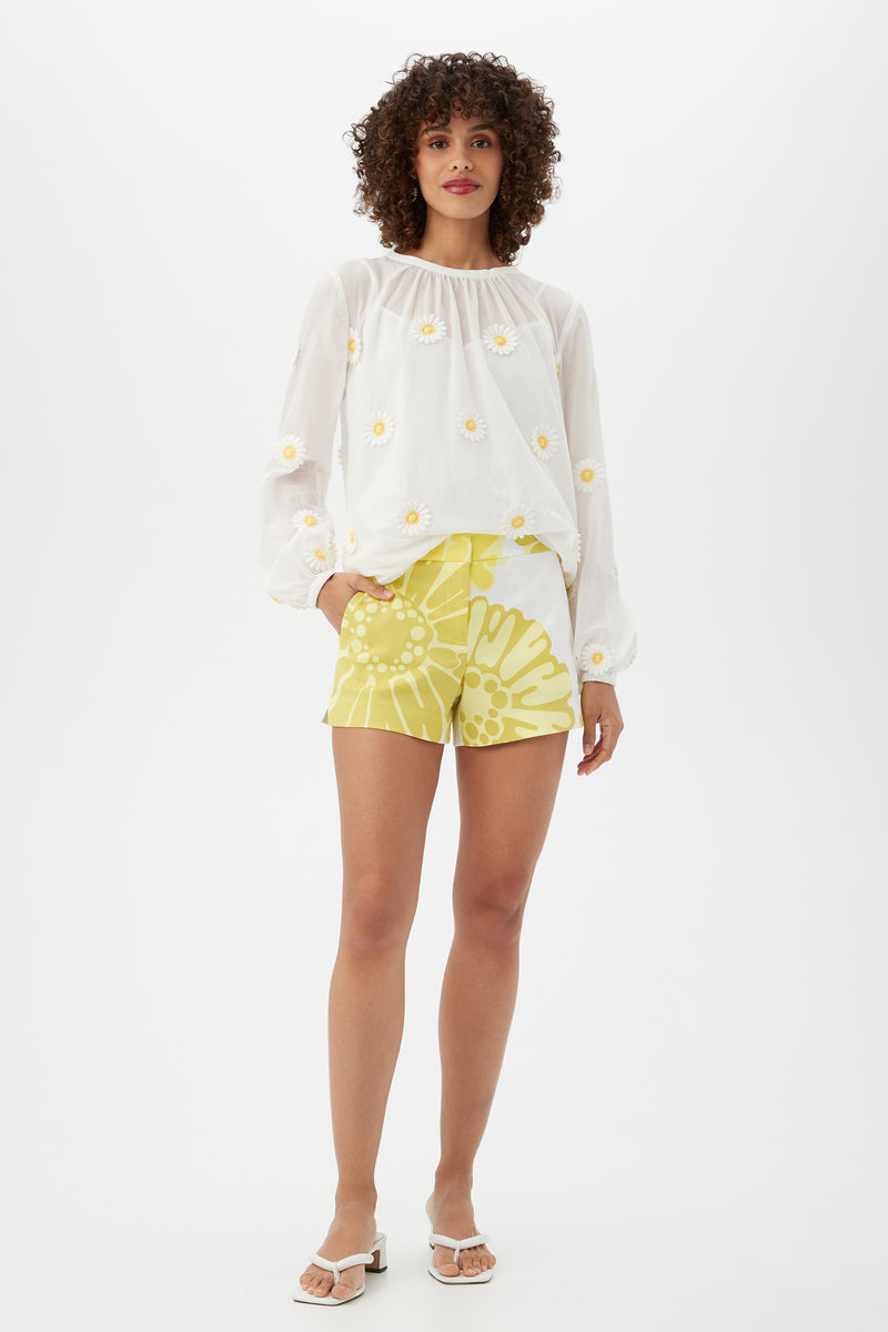 SWIFT TOP in WHITE/DAISY additional image 3