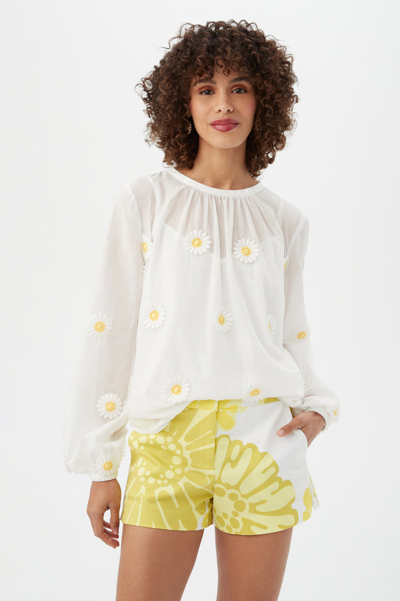 SWIFT TOP in WHITE/DAISY