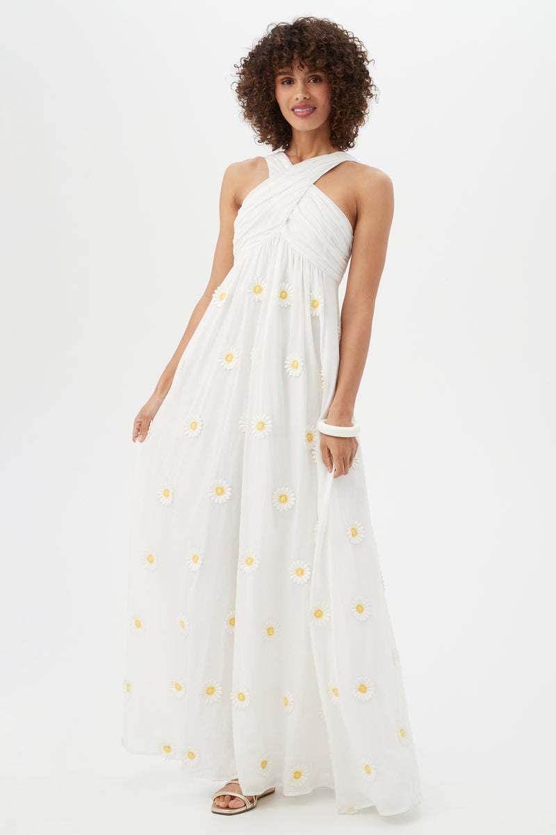 FLOWER CHILD DRESS in WHITE/DAISY