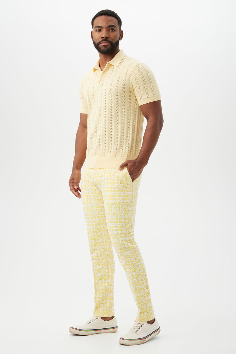 CLYDE SLIM TROUSER in DAISY/WHITEWASH additional image 3
