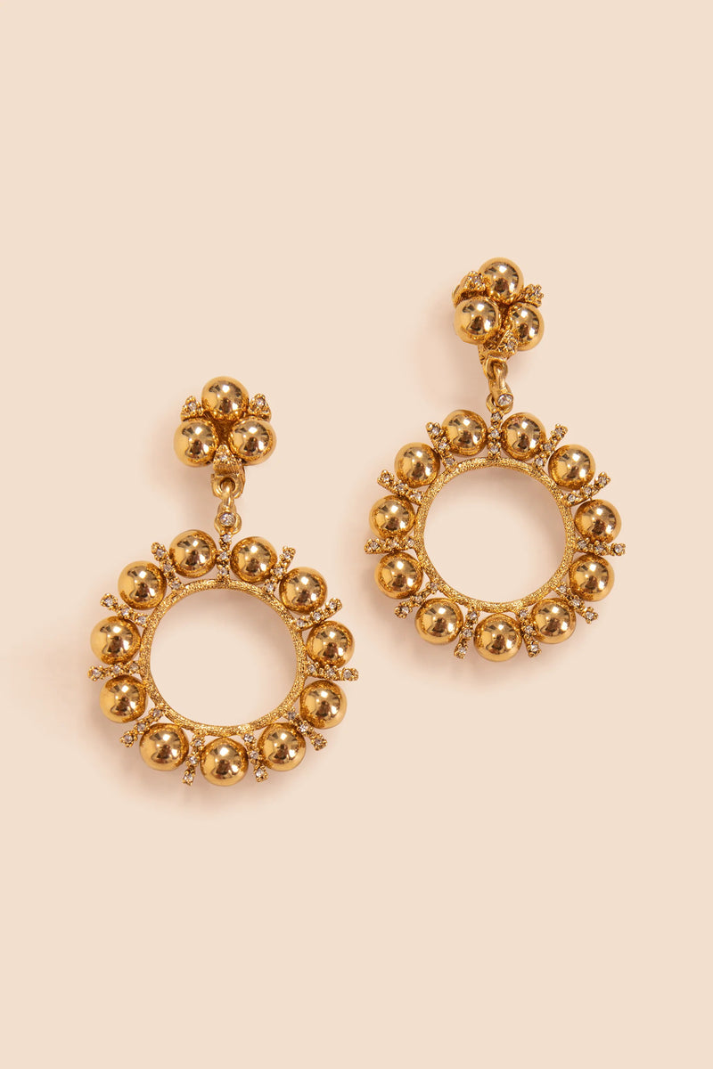 BEADED CIRCLE DROP POST EARRING in GOLD additional image 1