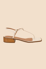 PALM SPRINGS T STRAP SANDAL in WHITE