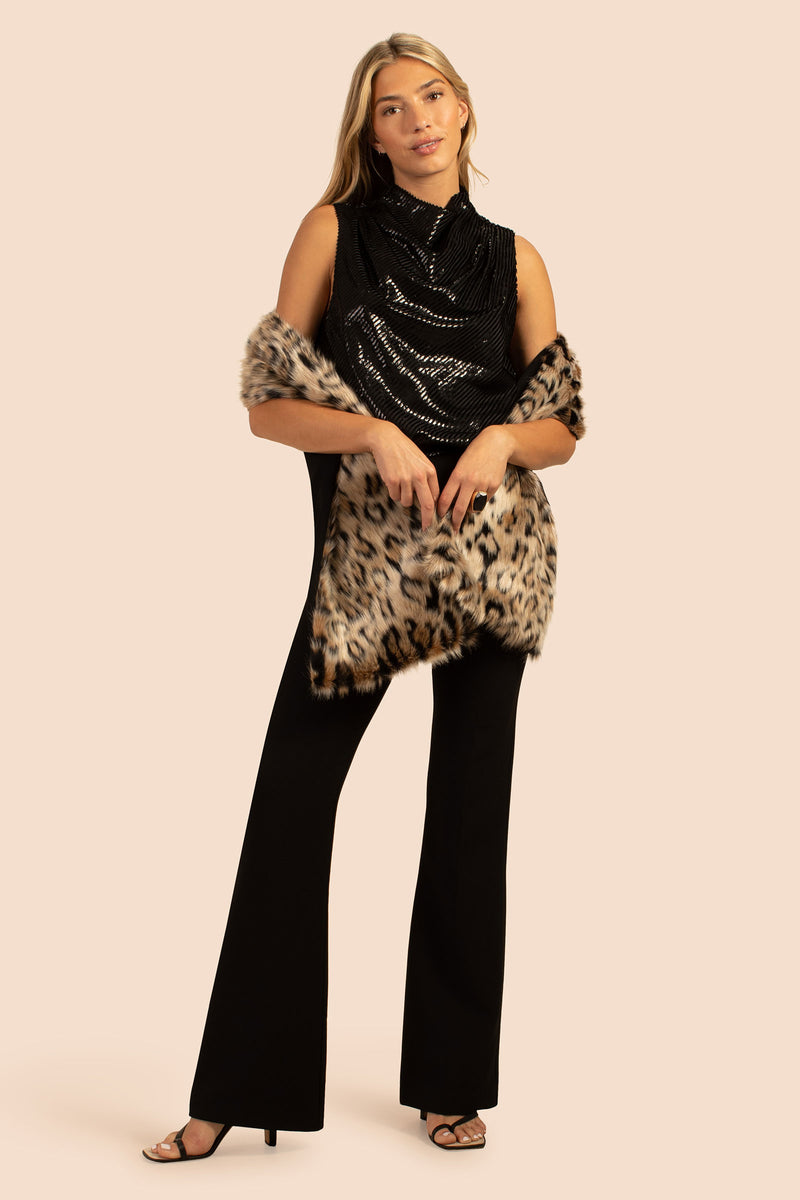 LEOPARD FUR STOLE in NATURAL additional image 3