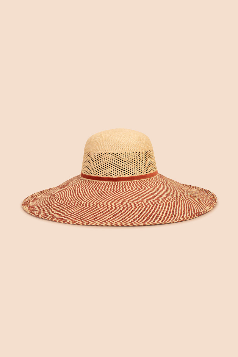 FREYA MAGNOLIA HAT in RUST BROWN