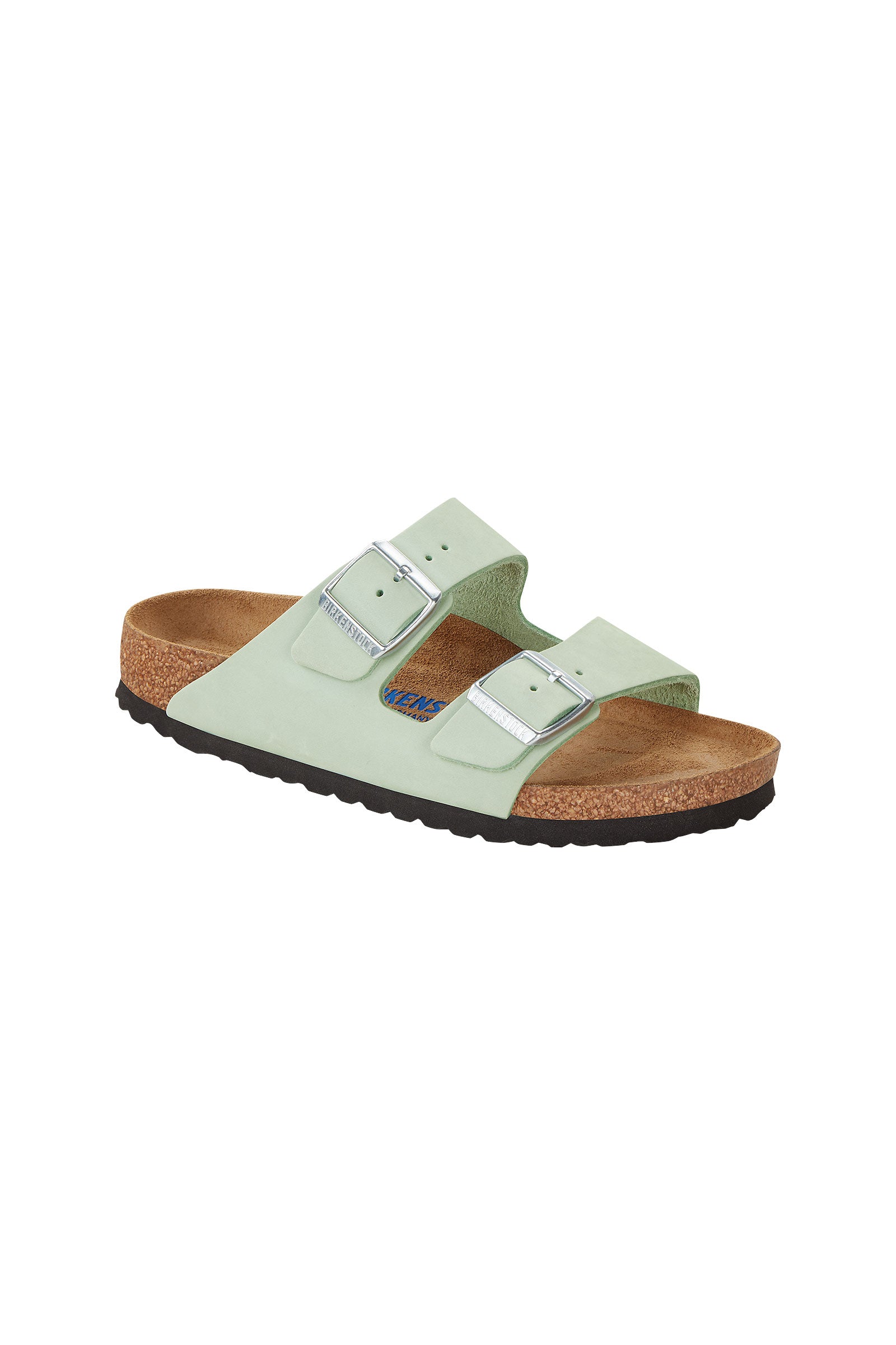 WOMEN'S ARIZONA SOFT FOOTBED GREEN NUBUCK LEATHER SANDAL