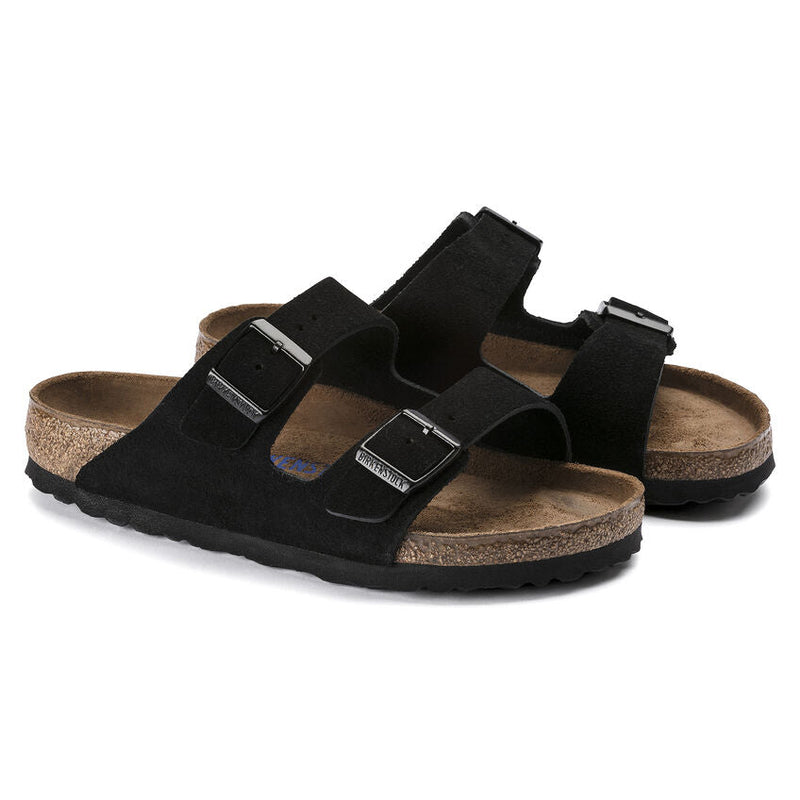 MEN'S ARIZONA SOFT FOOTBED BLACK SUEDE SANDAL in MEN'S ARIZONA SOFT FOOTBED BLACK SUEDE SANDAL