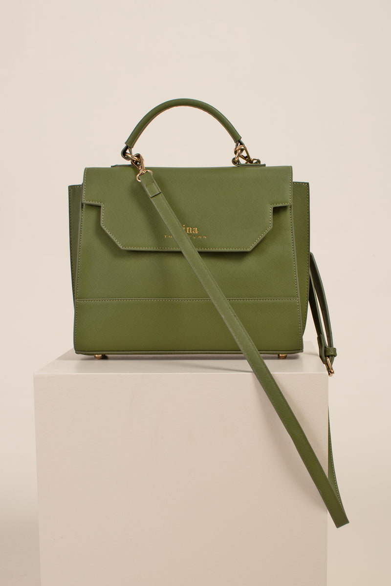 BAL HARBOR TOP HANDLE SATCHEL in PESTO additional image 6