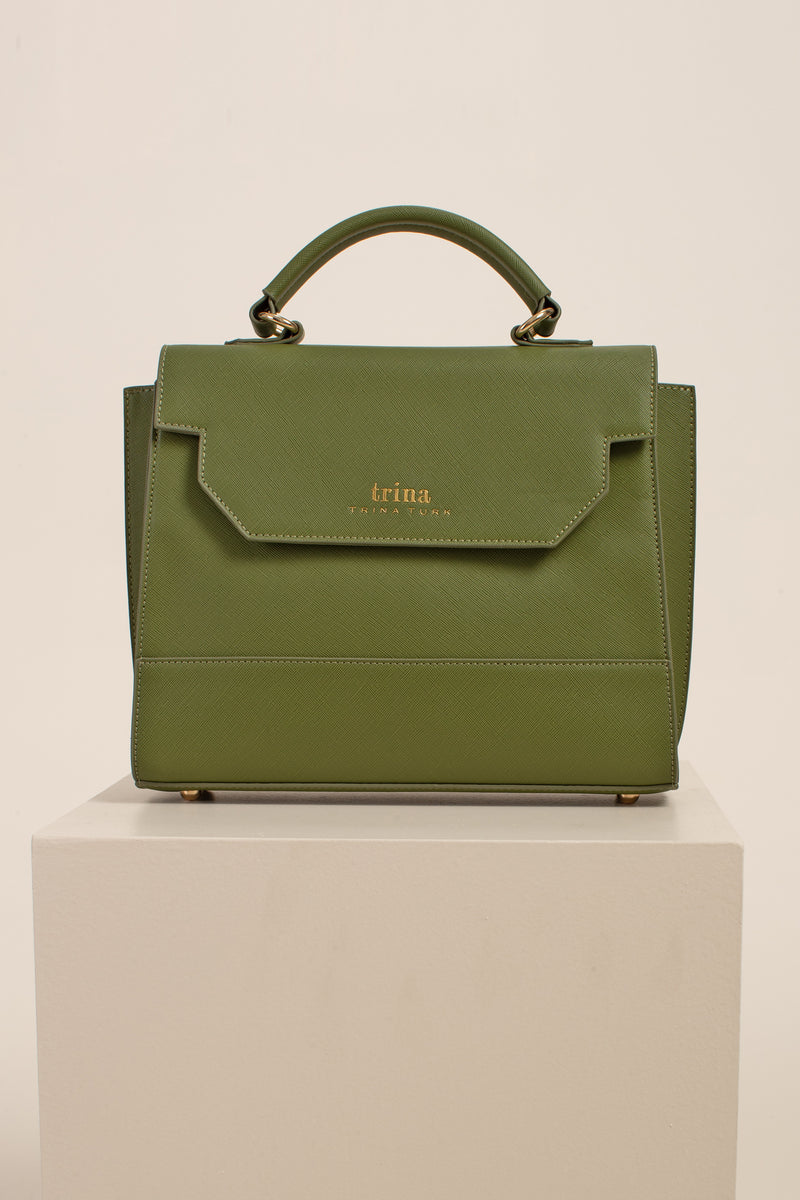 BAL HARBOR TOP HANDLE SATCHEL in PESTO additional image 4