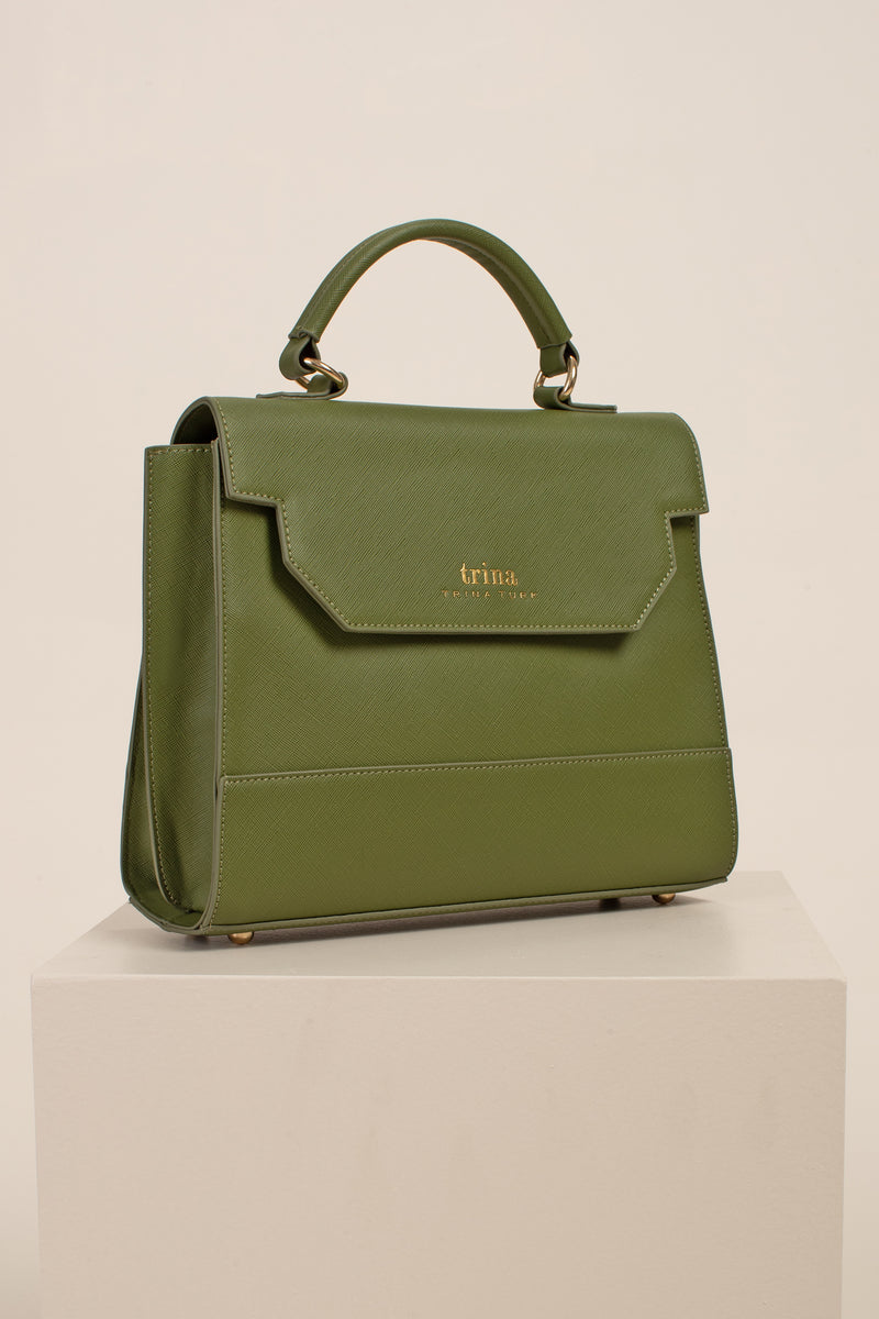 BAL HARBOR TOP HANDLE SATCHEL in PESTO additional image 7