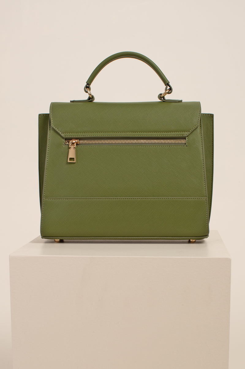 BAL HARBOR TOP HANDLE SATCHEL in PESTO additional image 5