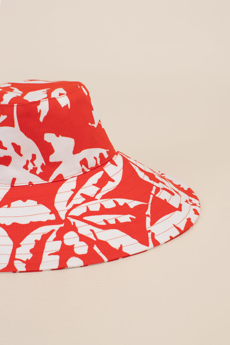 COCONUT TREES SHADE HAT in CHERRY TOMATO