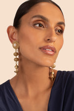 PEARL TORPEDO DROP POST EARRINGS in PEARL WHITE