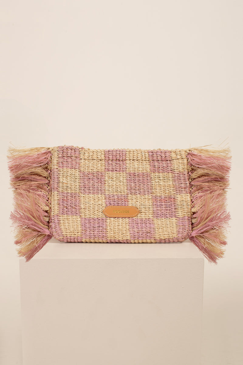 TROPICAL CHECK CLUTCH in PINK