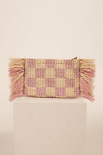 TROPICAL CHECK CLUTCH in PINK additional image 1