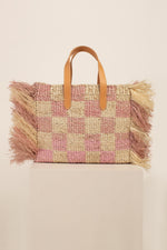 TROPICAL CHECK TOTE in PINK additional image 1