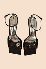 STARDUST SEQUIN KITTEN HEEL in BLACK additional image 1