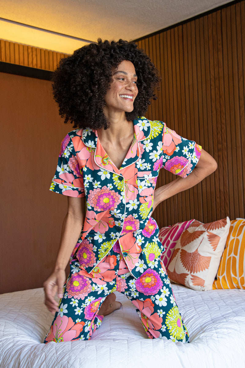 FUN FLORAL CLASSIC CROPPED PJ in MULTI
