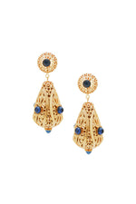 FILIGREE LANTERN CABACHON DROP EARRING in SAPPHIRE BLUE additional image 1