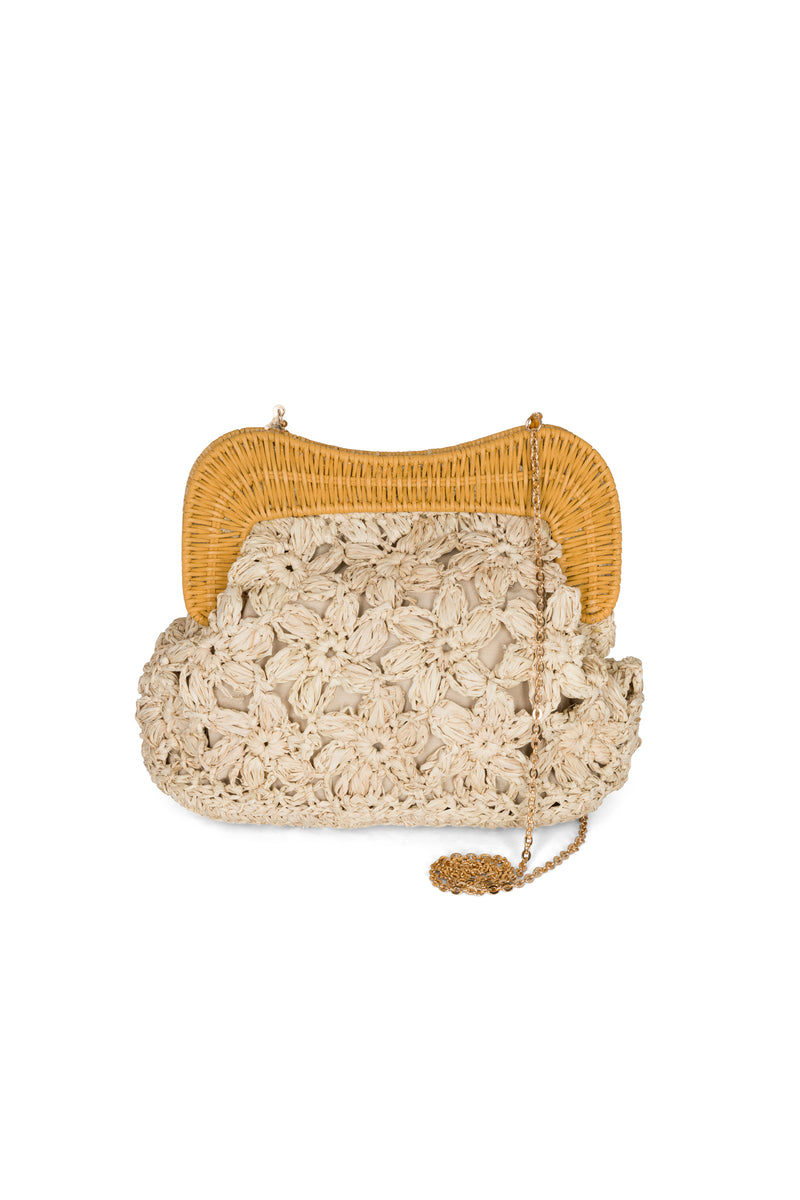 KAYU WILLOW RATTAN CLUTCH in NATURAL