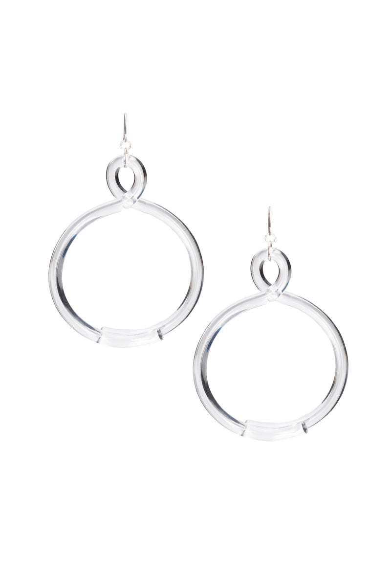 COREY MORANIS HOOP EARRING in CLEAR WHITE additional image 1