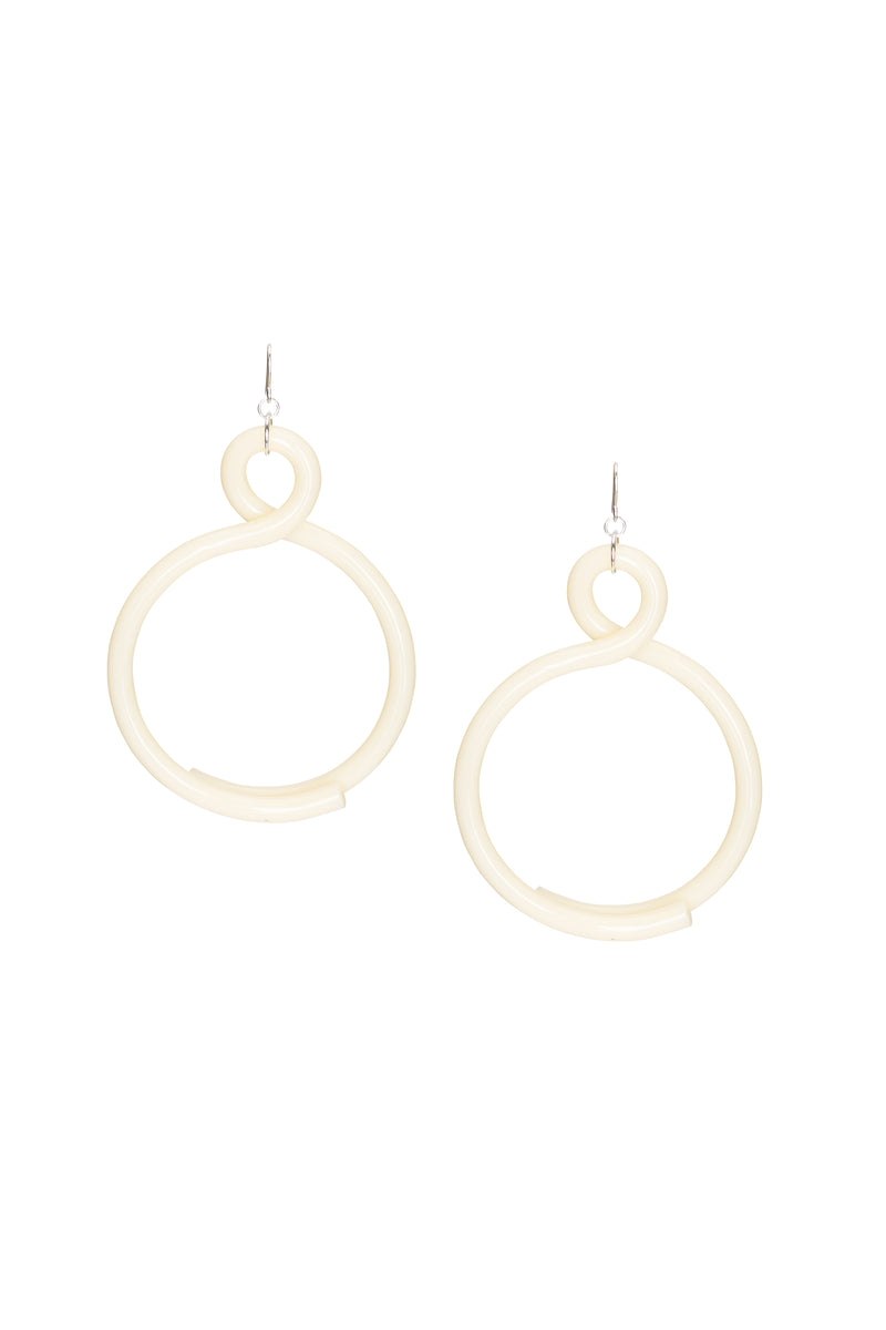 COREY MORANIS HOOP EARRING OPAQUE in CREAM additional image 1