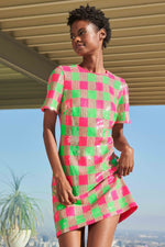 LUPINE DRESS in VENUS PINK/VERT