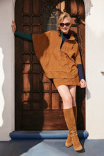 BODHI PONCHO in COGNAC BROWN